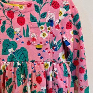Mini Boden Pink Lemonade Strawberry Patch dress 4-5 Y